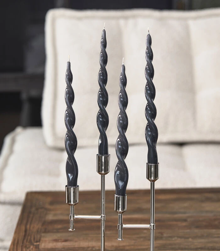 Dinerkaars Twisted Grijs - 4 Stuks 4 Dinerkaars Twisted Grijs - 4 Stuks - Afbeelding 2