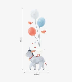 GENTLE FRIENDS Muursticker Kinderkamer - Ezel En Ballonnens 45x118cm 7 GENTLE FRIENDS Muursticker Kinderkamer - Ezel En Ballonnens 45x118cm -INNO WINKEL 16b8327472e64c1585b16d8406b49751