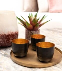 Arras (set Van 3) - Theelichthouder - Zwart