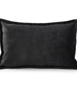 Kussen 60x40cm Velvet Zwart Lounge