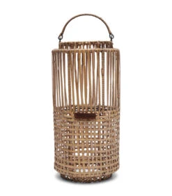 Lantaarn, Windlicht, Kaarsenhouder - Webbing - Bruin