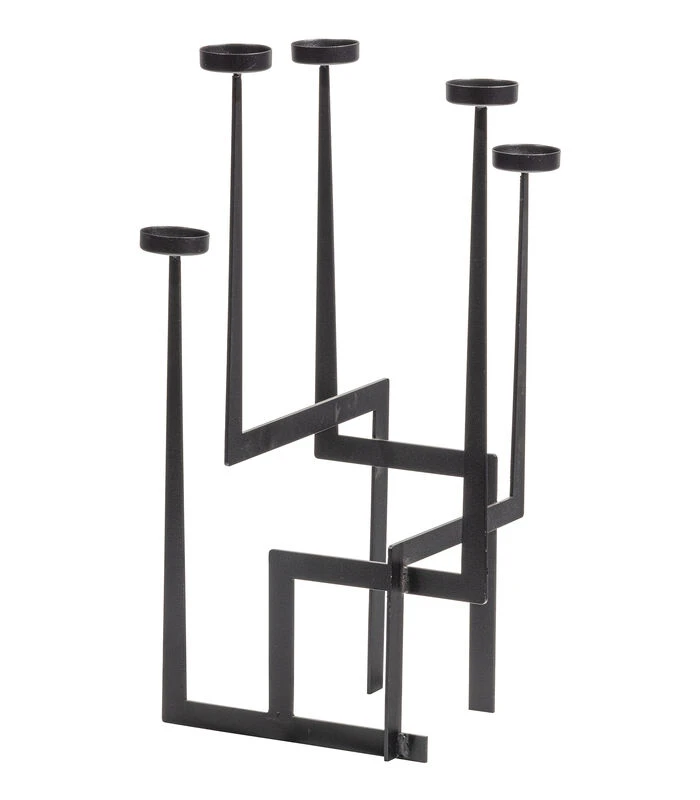 Dash Kandelaar - Metaal - Zwart - 51x30x30 3 Dash Kandelaar - Metaal - Zwart - 51x30x30