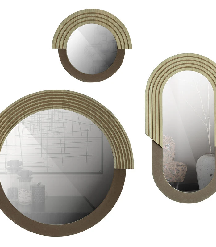 Exclusive Hailey Spiegel Ovaal - Mdf/Glas - Naturel - 58x33x1,5 5 Exclusive Hailey Spiegel Ovaal - Mdf/Glas - Naturel - 58x33x1,5 - Afbeelding 3