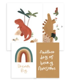 Set Van 4 Kinderposters - Dinosaurs & Co
