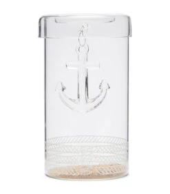 Kaarsenhouder Glas, Hervulbaar Met Anker - Anchor - Transparant