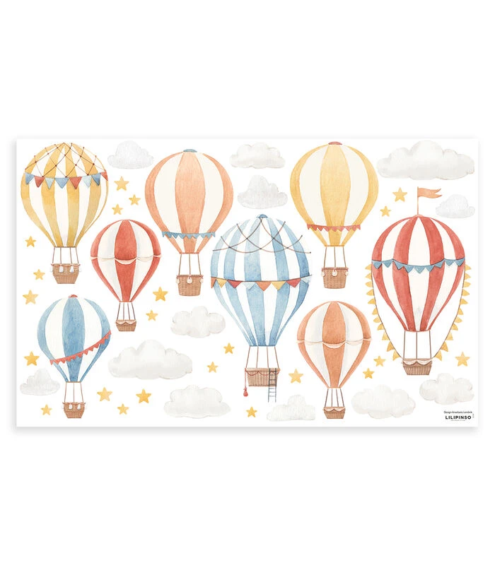 GENTLE FRIENDS Muursticker Kinderkamer - Luchtballonnen 64x40 Cm 3 GENTLE FRIENDS Muursticker Kinderkamer - Luchtballonnen 64x40 Cm
