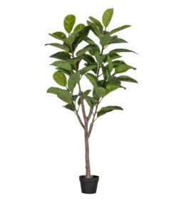 WOOOD Rubberboom Kunstplant 135 Cm - Plastic - Groen - 135x74x55