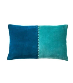 ATLAS Bleu Paon - Kussensloop 30 X 50 Cm