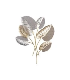 PRESENT TIME Muurkunst Alocasia Leaves - Metaal Met Mesh - 50x62x2cm