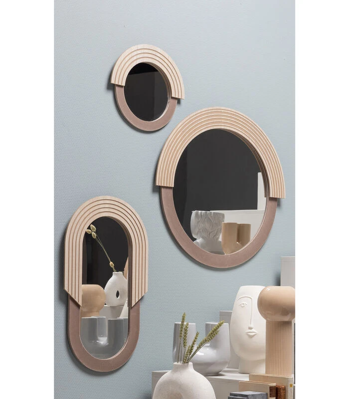 Exclusive Hailey Spiegel Ovaal - Mdf/Glas - Naturel - 58x33x1,5 4 Exclusive Hailey Spiegel Ovaal - Mdf/Glas - Naturel - 58x33x1,5 - Afbeelding 2