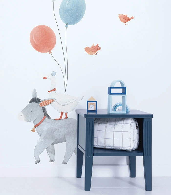 GENTLE FRIENDS Muursticker Kinderkamer - Ezel En Ballonnens 45x118cm 4 GENTLE FRIENDS Muursticker Kinderkamer - Ezel En Ballonnens 45x118cm - Afbeelding 2
