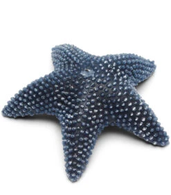 Kaars, Decoratieve Stompkaars Zeester - Starfish - Donkerblauw